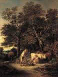 A Wooded Landscape with Cattle and Herdsmen-Gainsborough Dupont-Framed Stretched Canvas
