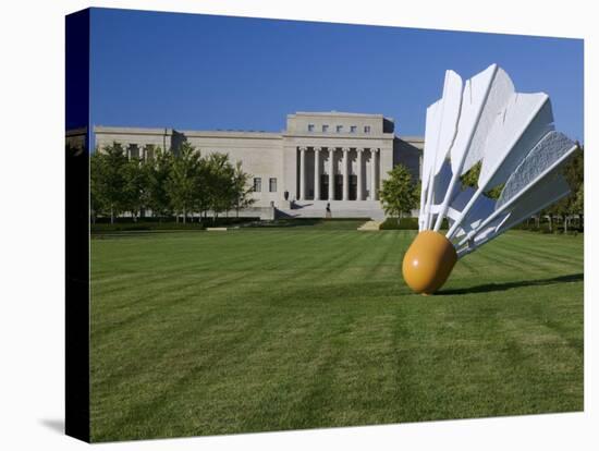 Gaint Shuttlecock Sculpture in Front of a Museum, Nelson Atkins Museum of Art, Kansas City-null-Stretched Canvas