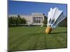 Gaint Shuttlecock Sculpture in Front of a Museum, Nelson Atkins Museum of Art, Kansas City-null-Mounted Premium Photographic Print