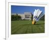 Gaint Shuttlecock Sculpture in Front of a Museum, Nelson Atkins Museum of Art, Kansas City-null-Framed Photographic Print