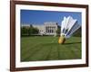 Gaint Shuttlecock Sculpture in Front of a Museum, Nelson Atkins Museum of Art, Kansas City-null-Framed Photographic Print