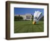 Gaint Shuttlecock Sculpture in Front of a Museum, Nelson Atkins Museum of Art, Kansas City-null-Framed Photographic Print