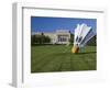 Gaint Shuttlecock Sculpture in Front of a Museum, Nelson Atkins Museum of Art, Kansas City-null-Framed Photographic Print