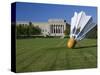 Gaint Shuttlecock Sculpture in Front of a Museum, Nelson Atkins Museum of Art, Kansas City-null-Stretched Canvas