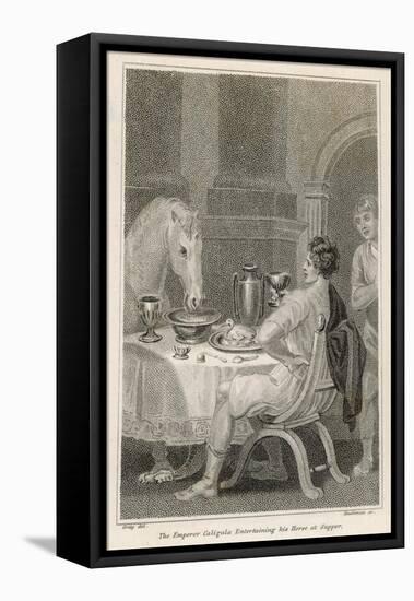 Gaius Caesar Caligula Fed His Horse Swift at His Table from Golden Tableware-null-Framed Stretched Canvas