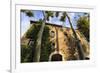 Gala Dali Castle Museum facade amidst tall trees, medieval home of Salvador Dali, Pubol, Baix Empor-Eleanor Scriven-Framed Photographic Print