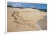 Galapagos Green Sea Turtle Tracks. las Bachas, Galapagos, Ecuador-Pete Oxford-Framed Photographic Print