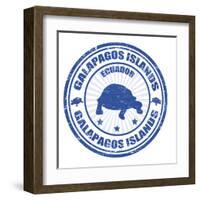 Galapagos Islands Stamp-radubalint-Framed Art Print