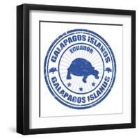 Galapagos Islands Stamp-radubalint-Framed Art Print