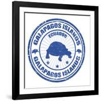 Galapagos Islands Stamp-radubalint-Framed Art Print