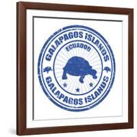 Galapagos Islands Stamp-radubalint-Framed Art Print