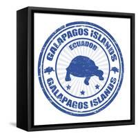 Galapagos Islands Stamp-radubalint-Framed Stretched Canvas