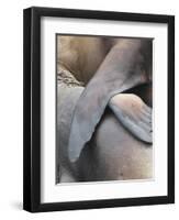 Galapagos Sealion (Zalophus califonianus wollebaeki) mother and pup, Galapagos Islands-Jean Hosking-Framed Premium Photographic Print