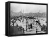 Galata Bridge Spanning Golden Horn to Blue Mosque-null-Framed Stretched Canvas