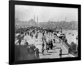 Galata Bridge Spanning Golden Horn to Blue Mosque-null-Framed Photographic Print