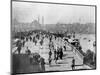 Galata Bridge Spanning Golden Horn to Blue Mosque-null-Mounted Photographic Print