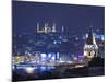 Galata Tower and Blue Mosque (Sultan Ahmet Camii), Sultanahmet, Istanbul, Turkey-Jon Arnold-Mounted Photographic Print