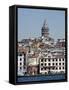 Galata Tower in Background, the Bosporus, Istanbul, Turkey, Europe-null-Framed Stretched Canvas