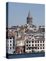 Galata Tower in Background, the Bosporus, Istanbul, Turkey, Europe-null-Stretched Canvas