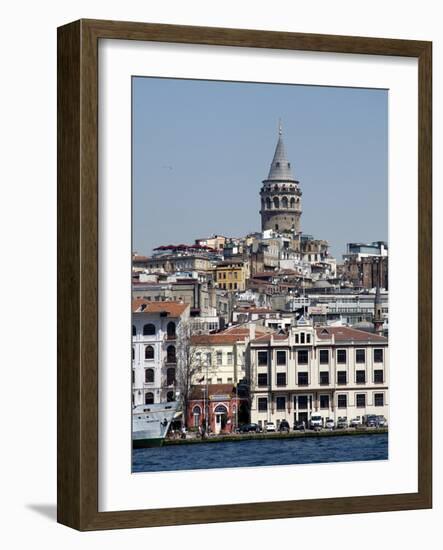 Galata Tower in Background, the Bosporus, Istanbul, Turkey, Europe-null-Framed Photographic Print