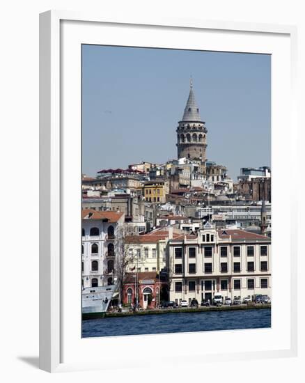 Galata Tower in Background, the Bosporus, Istanbul, Turkey, Europe-null-Framed Photographic Print