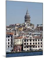 Galata Tower in Background, the Bosporus, Istanbul, Turkey, Europe-null-Mounted Photographic Print