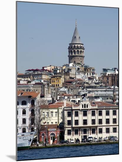 Galata Tower in Background, the Bosporus, Istanbul, Turkey, Europe-null-Mounted Photographic Print