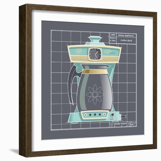 Galaxy Coffeemaid - Aqua-Larry Hunter-Framed Giclee Print