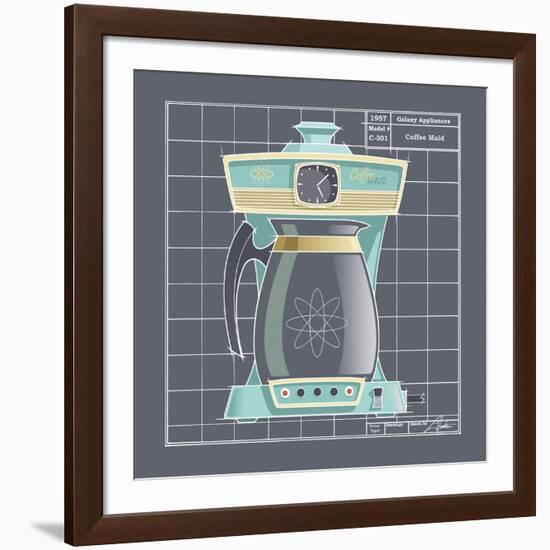 Galaxy Coffeemaid - Aqua-Larry Hunter-Framed Giclee Print