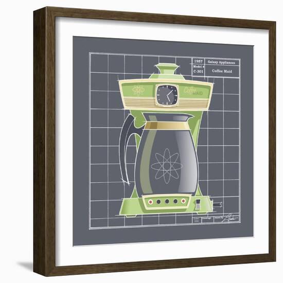 Galaxy Coffeemaid - Lime-Larry Hunter-Framed Giclee Print