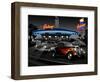 Galaxy Diner - Black and White-Helen Flint-Framed Art Print