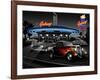 Galaxy Diner - Black and White-Helen Flint-Framed Art Print