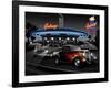 Galaxy Diner - Black and White-Helen Flint-Framed Art Print