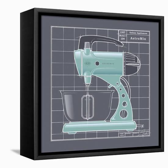 Galaxy Mixer - Aqua-Larry Hunter-Framed Stretched Canvas