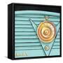 Galaxy Radio - Aqua-Larry Hunter-Framed Stretched Canvas