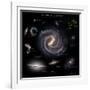 Galaxy Sizes Compared to Ic 1101, the Largest known Galaxy-null-Framed Photographic Print