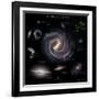 Galaxy Sizes Compared to Ic 1101, the Largest known Galaxy-null-Framed Photographic Print