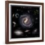 Galaxy Sizes Compared to Ic 1101, the Largest known Galaxy-null-Framed Photographic Print