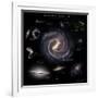 Galaxy Sizes Compared to Ic 1101, the Largest known Galaxy-null-Framed Photographic Print