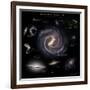 Galaxy Sizes Compared to Ic 1101, the Largest known Galaxy-null-Framed Photographic Print