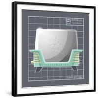 Galaxy Toaster - Aqua-Larry Hunter-Framed Giclee Print