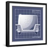 Galaxy Toaster - Blueprint-Larry Hunter-Framed Giclee Print