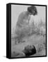 Gale Coffin with Her Finance Charles Gage Jr. on the Beach-Nina Leen-Framed Stretched Canvas