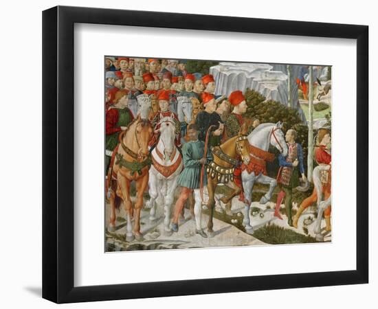 Galeazzo Maria Sforza, Duke of Milan, Extreme Left, on a Brown Horse-Benozzo di Lese di Sandro Gozzoli-Framed Giclee Print