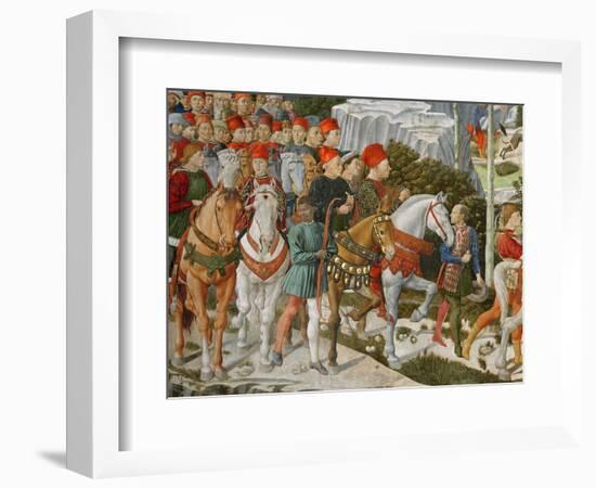 Galeazzo Maria Sforza, Duke of Milan, Extreme Left, on a Brown Horse-Benozzo di Lese di Sandro Gozzoli-Framed Giclee Print