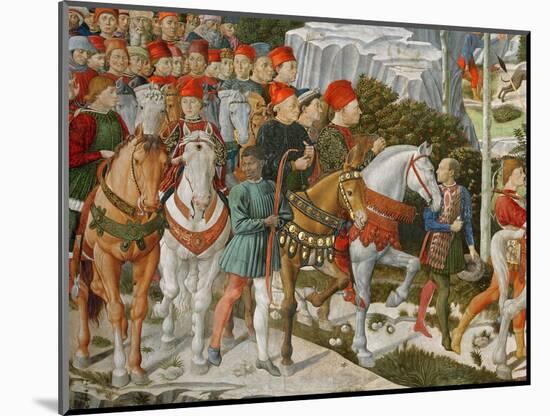 Galeazzo Maria Sforza, Duke of Milan, Extreme Left, on a Brown Horse-Benozzo di Lese di Sandro Gozzoli-Mounted Giclee Print