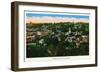 Galena, Illinois, Panoramic Aerial View of the City-Lantern Press-Framed Art Print