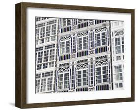 Galerias (Glass-Fronted Balconies) on Marina Avenue, La Coruna City, Galicia, Spain, Europe-Richard Cummins-Framed Photographic Print