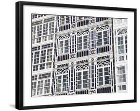 Galerias (Glass-Fronted Balconies) on Marina Avenue, La Coruna City, Galicia, Spain, Europe-Richard Cummins-Framed Photographic Print