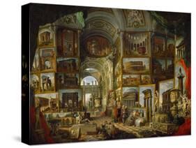 Galerie de vues de la Rome antique, painted 1756-57 for the Duc de Choiseul.-Giovanni Paolo Pannini-Stretched Canvas